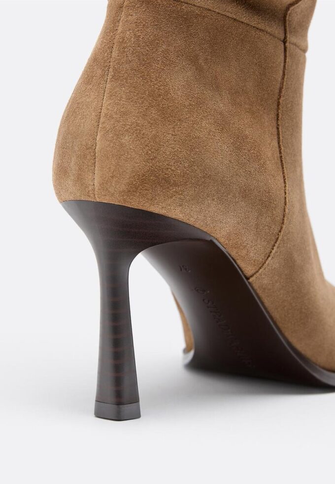 Cizme slouchy din piele cu toc stiletto