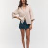 Cămășă cu mâneci kimono cu efect de in Cămășă cu mâneci kimono cu efect de in