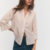 Cămășă cu mâneci kimono cu efect de in Cămășă cu mâneci kimono cu efect de in