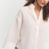 Cămășă cu mâneci kimono cu efect de in Cămășă cu mâneci kimono cu efect de in