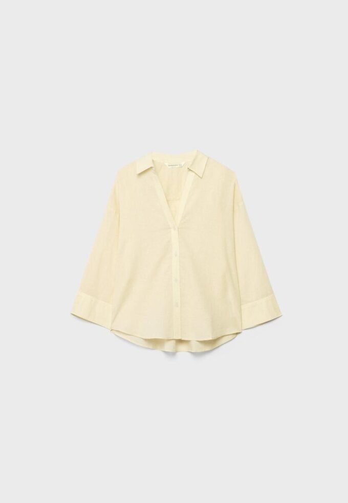 Cămășă cu mâneci kimono cu efect de in Cămășă cu mâneci kimono cu efect de in