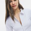 Cămașă ajustată din bengalină cu fermoar dublu Cămașă ajustată din bengalină cu fermoar dublu