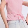 Cămașă cu mâneci scurte și cusătură sub bust Cămașă cu mâneci scurte și cusătură sub bust