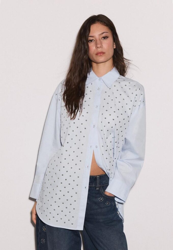 Cămașă oversize cu capse Cămașă oversize cu capse