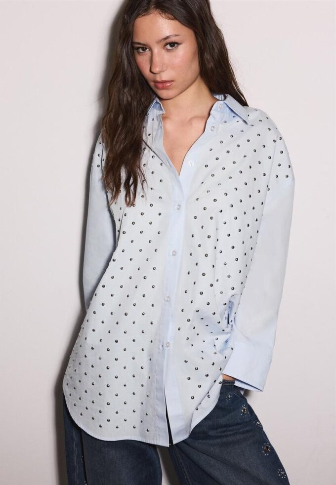 Cămașă oversize cu capse Cămașă oversize cu capse