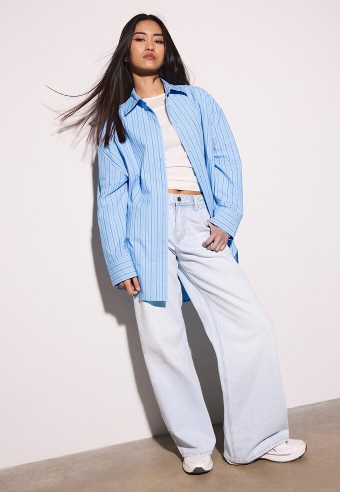 Cămașă oversize cu dungi Cămașă oversize cu dungi