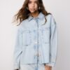 Cămașă scurtă din denim cu ținte Cămașă scurtă din denim cu ținte