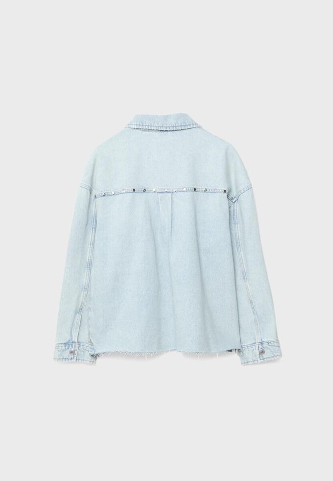 Cămașă scurtă din denim cu ținte Cămașă scurtă din denim cu ținte