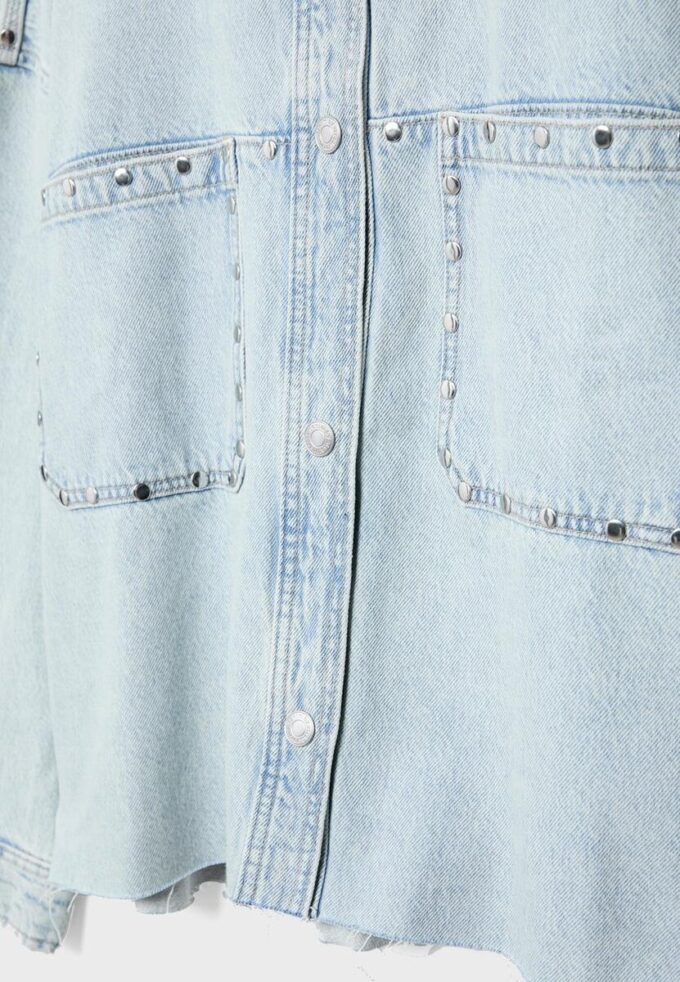 Cămașă scurtă din denim cu ținte Cămașă scurtă din denim cu ținte