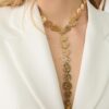 Colier texturat tip lariat