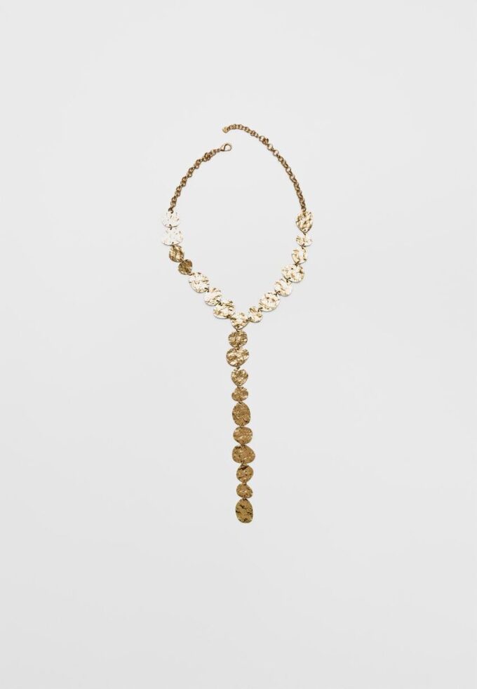 Colier texturat tip lariat