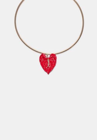 Colier tip choker cu flori de cham