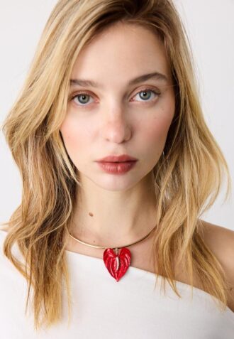 Colier tip choker cu flori de cham