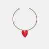 Colier tip choker cu flori de cham