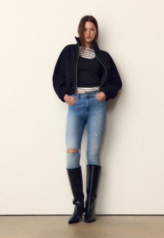 D07 Blugi skinny cu talie normală