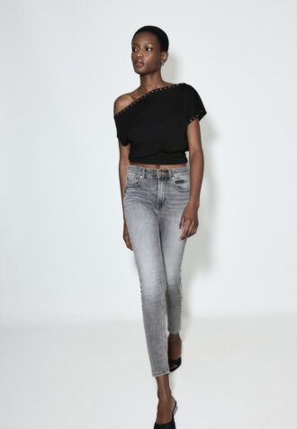 D07 Blugi skinny cu talie normală