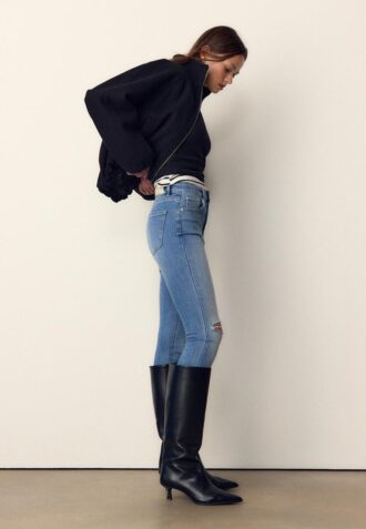 D07 Blugi skinny cu talie normală