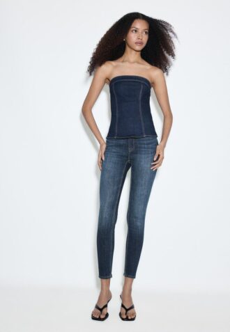 D07 Blugi skinny cu talie normală