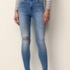 D07 Blugi skinny cu talie normală