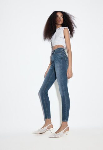 D09 Blugi skinny cu talie foarte înaltă
