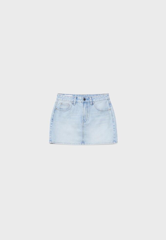 D60 Fustă mini din denim de articole de bază D60 Fustă mini din denim de articole de bază