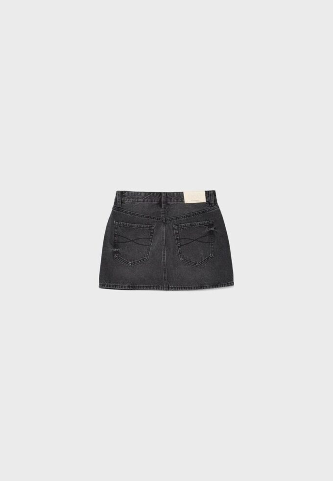 D60 Fustă mini din denim de articole de bază D60 Fustă mini din denim de articole de bază
