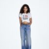 D68 Blugi boot-cut cu curea