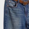 D68 Blugi boot-cut cu curea