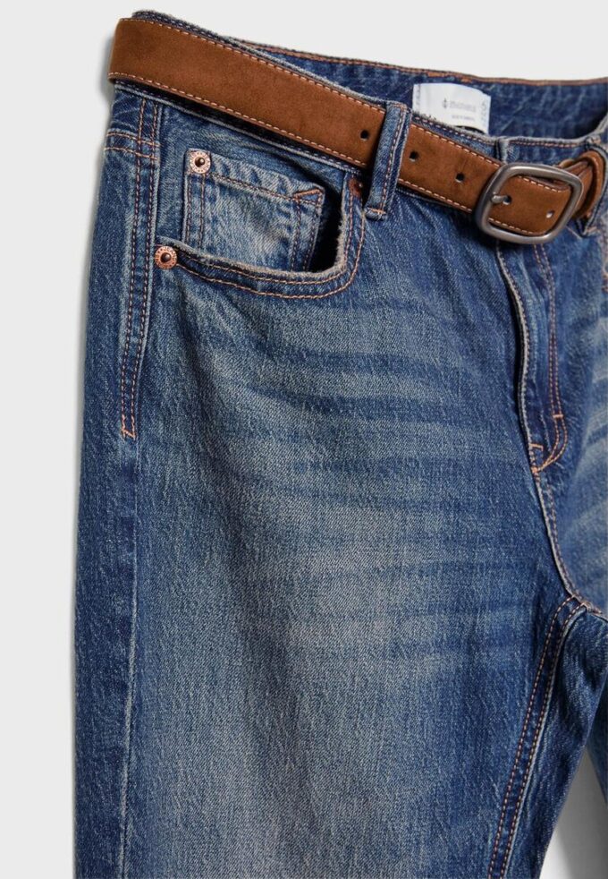 D68 Blugi boot-cut cu curea