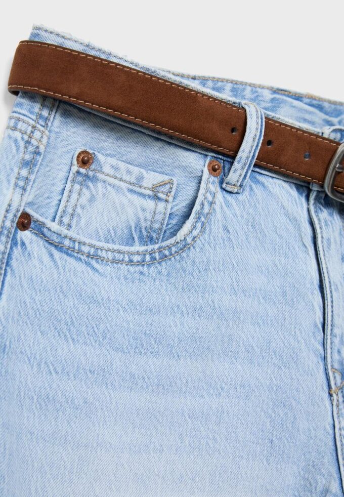 D68 Blugi boot-cut cu curea D68 Blugi boot-cut cu curea