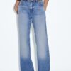 D68 Blugi boot-cut cu curea