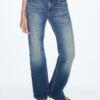 D68 Blugi boot-cut cu curea