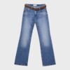 D68 Blugi boot-cut cu curea