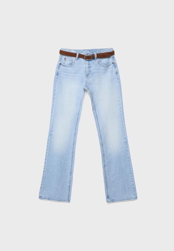 D68 Blugi boot-cut cu curea D68 Blugi boot-cut cu curea
