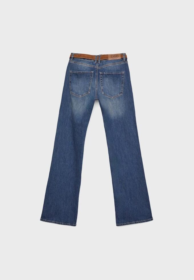 D68 Blugi boot-cut cu curea