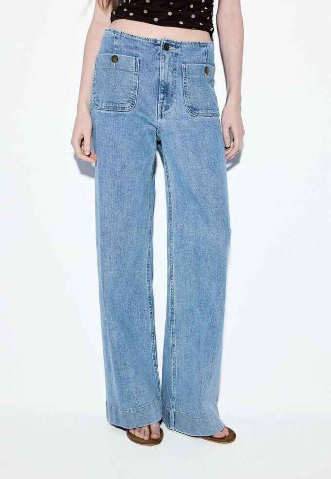 D77 Blugi minimalisti cu buzunare D77 Blugi minimalisti cu buzunare