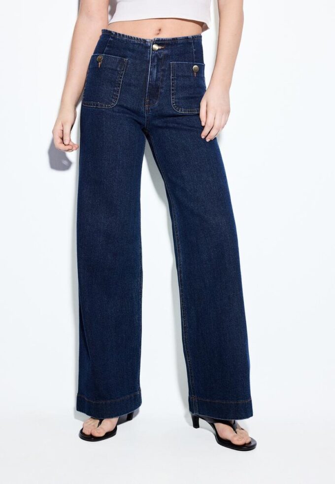 D77 Blugi minimalisti cu buzunare D77 Blugi minimalisti cu buzunare