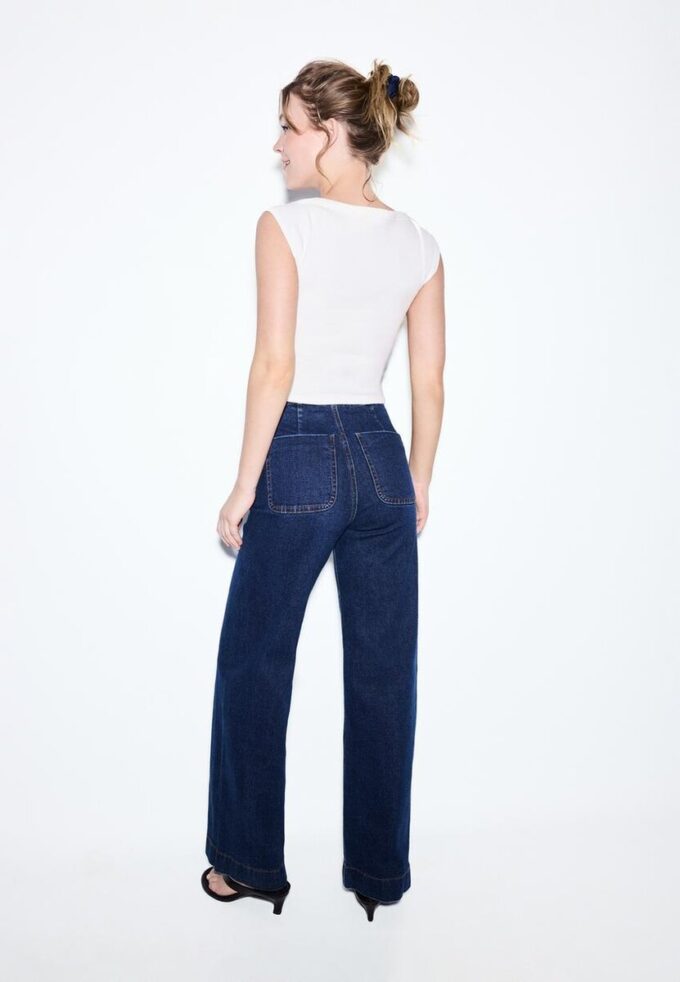 D77 Blugi minimalisti cu buzunare D77 Blugi minimalisti cu buzunare