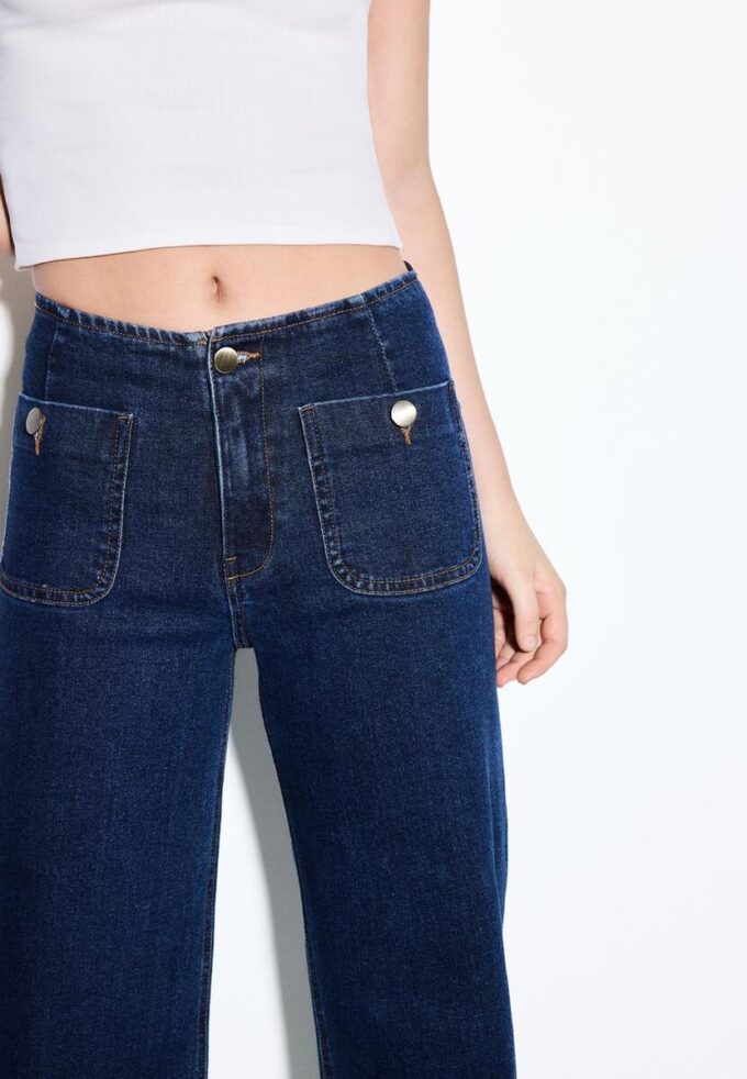 D77 Blugi minimalisti cu buzunare D77 Blugi minimalisti cu buzunare