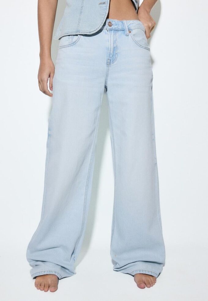 D91 Blugi Wide Leg cu talie joasă D91 Blugi Wide Leg cu talie joasă