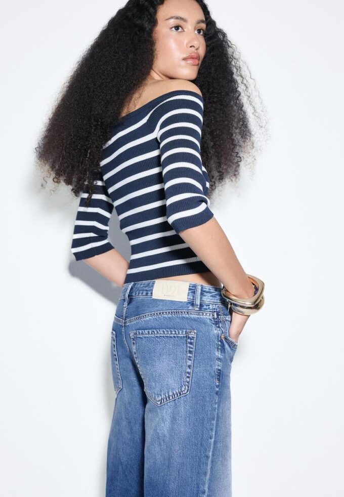 D91 Blugi Wide Leg cu talie joasă D91 Blugi Wide Leg cu talie joasă