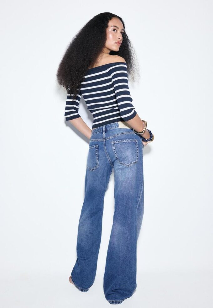 D91 Blugi Wide Leg cu talie joasă D91 Blugi Wide Leg cu talie joasă