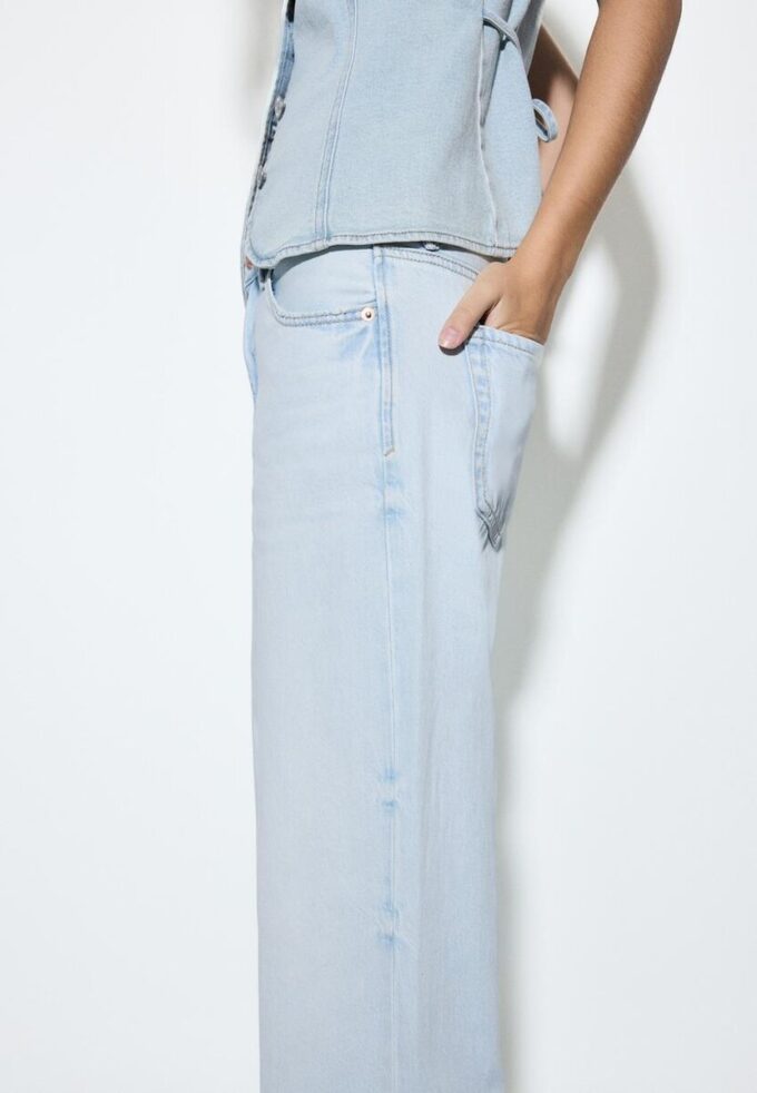 D91 Blugi Wide Leg cu talie joasă D91 Blugi Wide Leg cu talie joasă