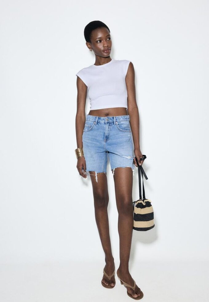 D93 Pantaloni scurți lungi din denim D93 Pantaloni scurți lungi din denim