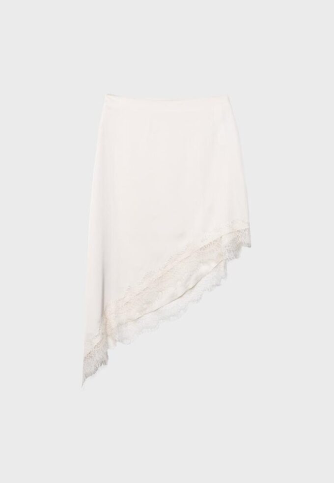 Fustă asimetrică din satin Fustă asimetrică din satin