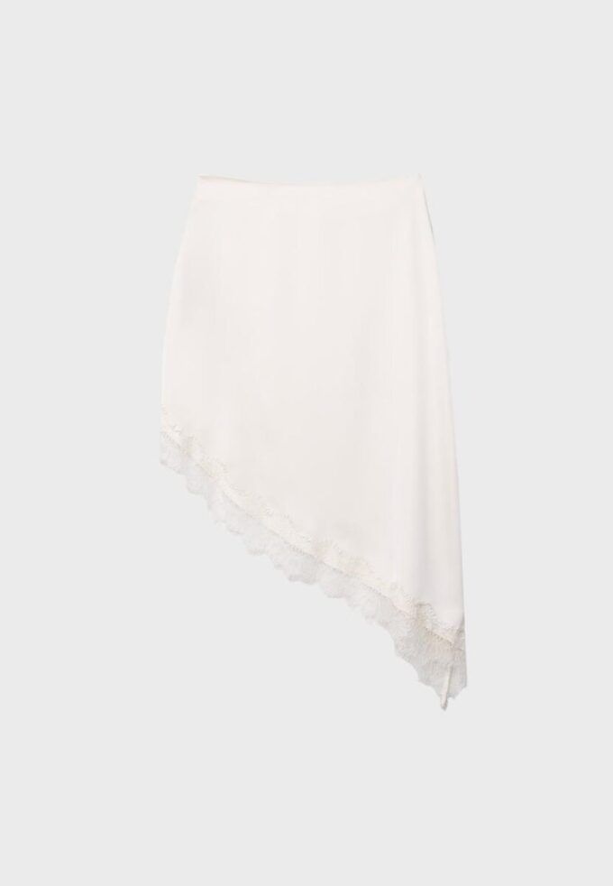 Fustă asimetrică din satin Fustă asimetrică din satin