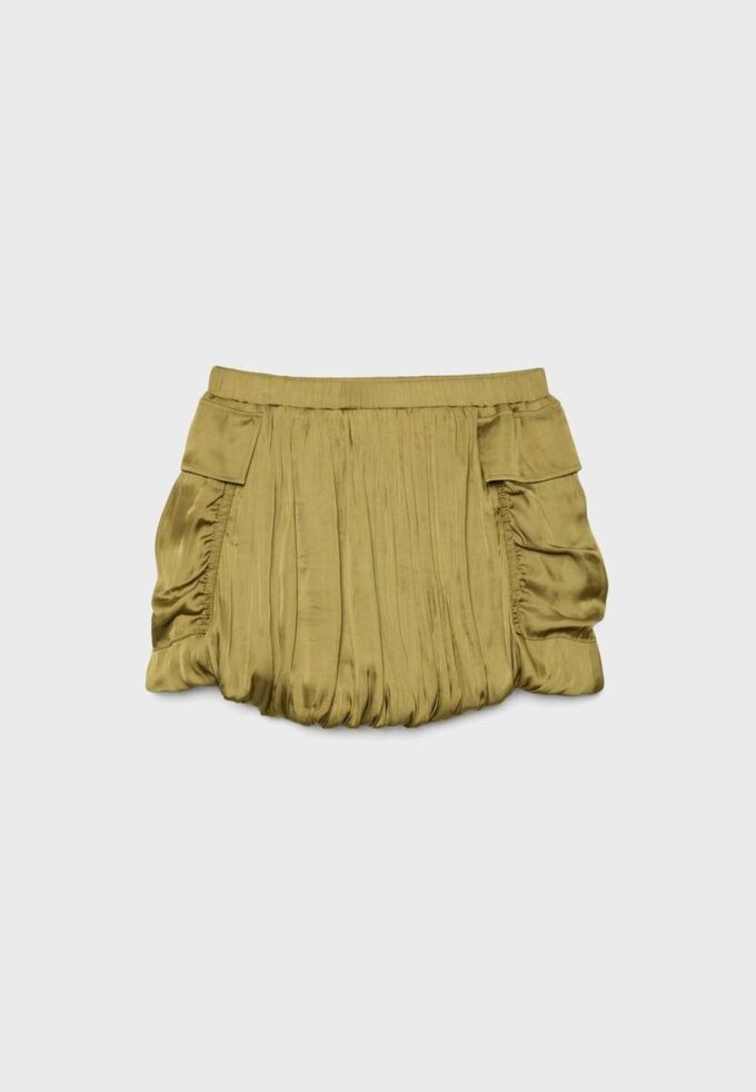 Fustă balon din satin cu buzunare Fustă balon din satin cu buzunare