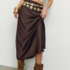 Fustă midi din satin Fustă midi din satin