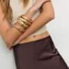 Fustă midi din satin Fustă midi din satin