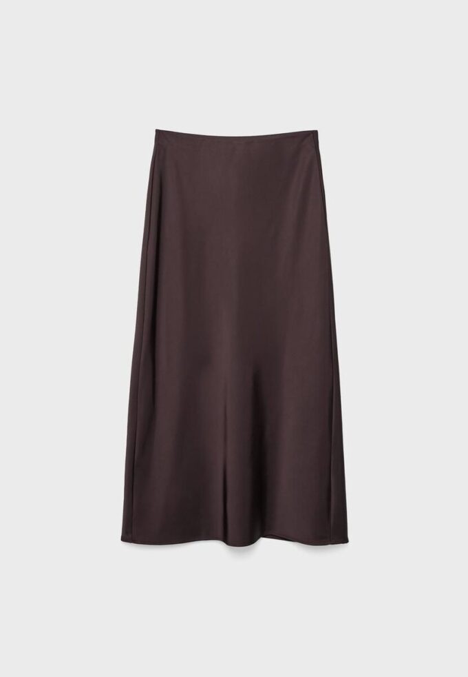 Fustă midi din satin Fustă midi din satin